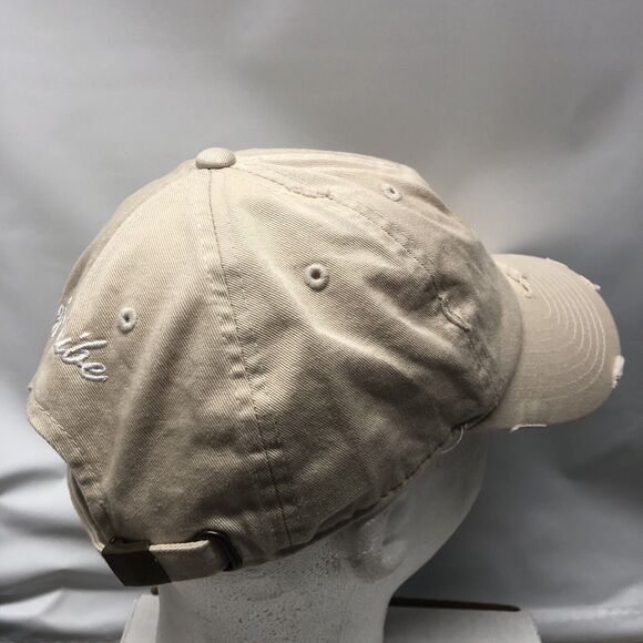 Distressed Smiley Face Dad Hat Tan Embroidered Baseball Cap Happy Face Kbethos - Picture 4 of 11